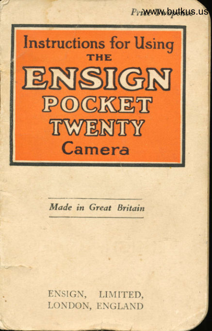 Ensign Pocket Twenty manual cover