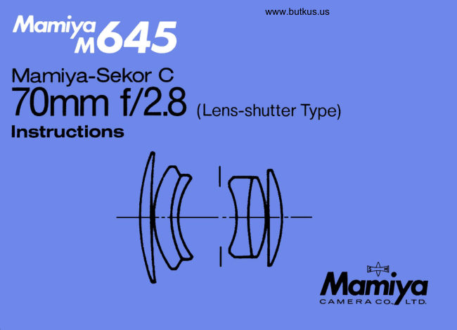 Mamiya 70mm Leaf manual cover