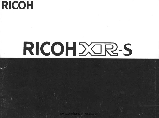 Ricoh XR-S camera manual cover