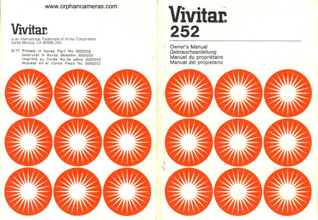 Vivitar 252 manual cover