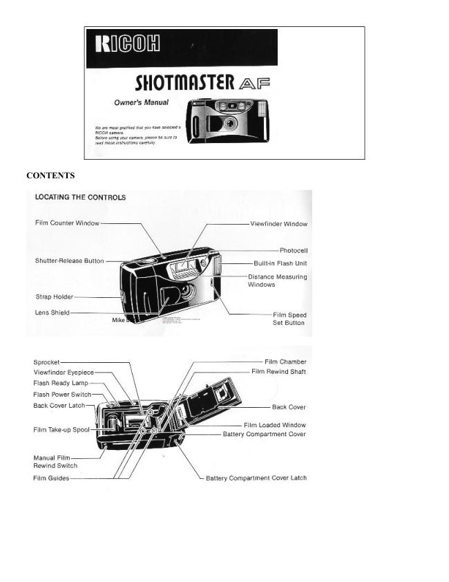 Ricoh Shotmaster AF manual cover
