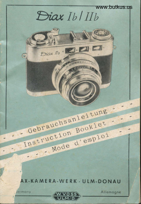 DIAX Ib IIb manual cover