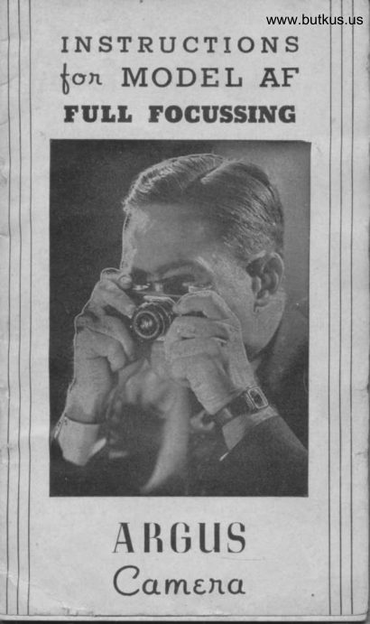 Argus Full Focusing Model AF manual cover