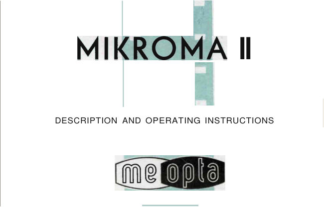 FIRST MIKROMA II manual cover