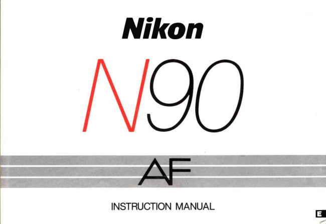 Nikon N90 AF manual cover
