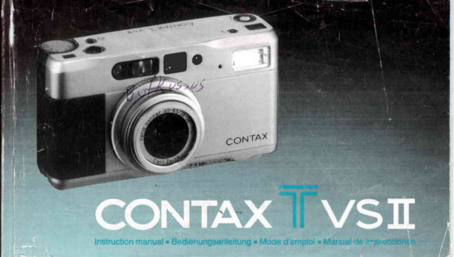 Contax T vsII manual cover
