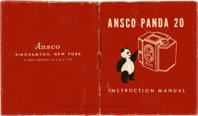 Ansco Panda 20 manual cover