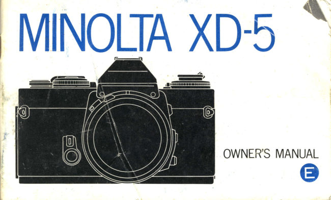 Minolta XD-5 manual cover