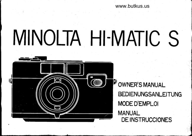 Minolta Hi Matic S manual cover