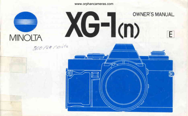 Minolta XG-1 manual cover
