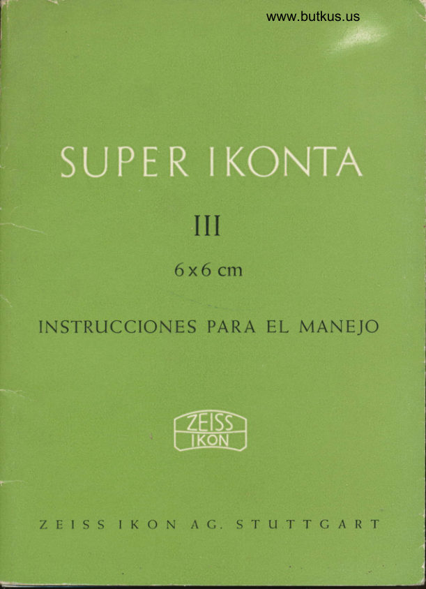 Zeiss Ikon Super Ikonta III manual cover