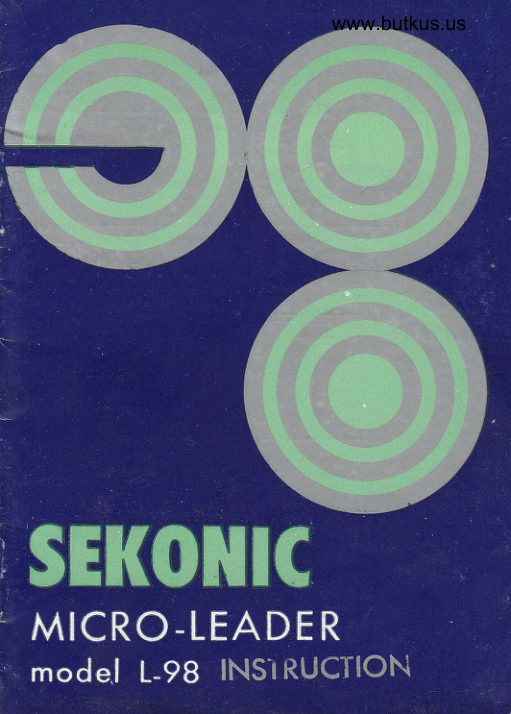 Sekonic Micro-Leader L-98 single page manual cover