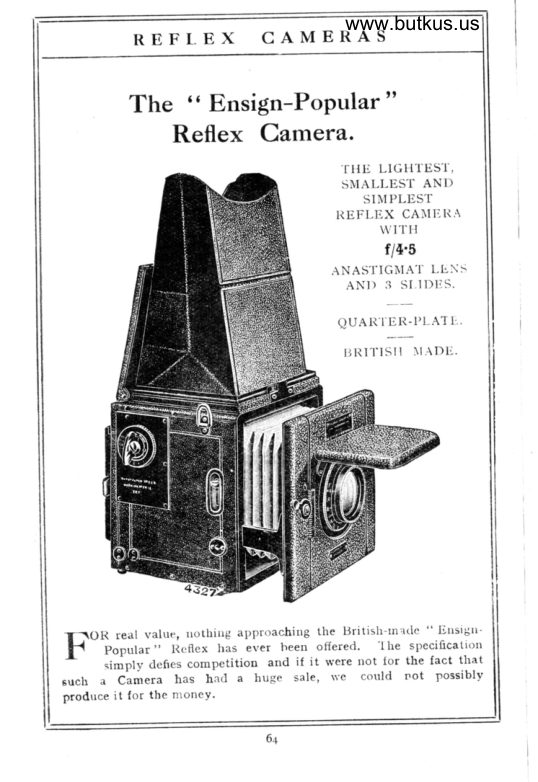 Ensign Photographic 1916 Pg. 64 - 87 manual cover