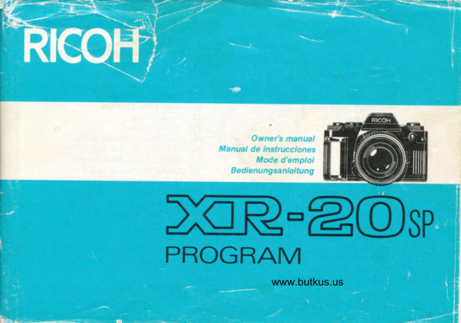 Ricoh XR-20sp and Ricoh XR-20sp Bedlenunganleitung manual cover