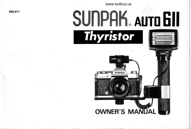 Sunpak Auto 611 instructions manual cover