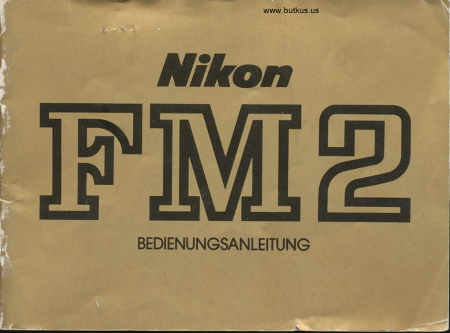 Nikon FM2 manual cover