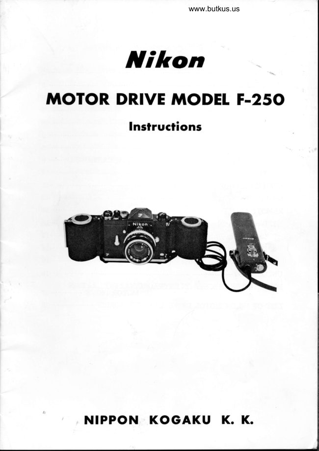 Nikon Motor Drive Model F-250 manual cover