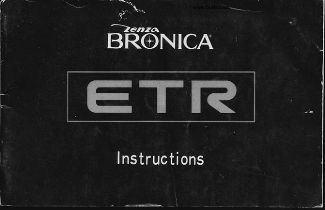 Bronica ETR direct scan manual cover