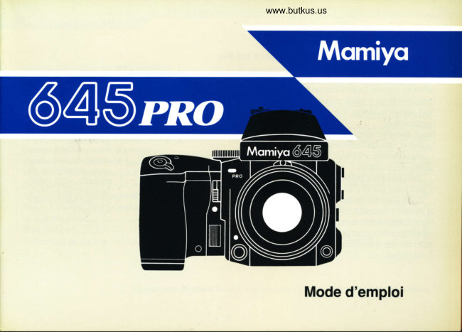 MAMIYA 645 PRO manual cover