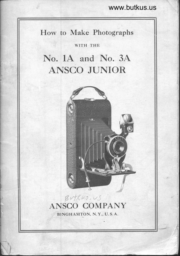 Ansco Junior 1A - 3A manual cover