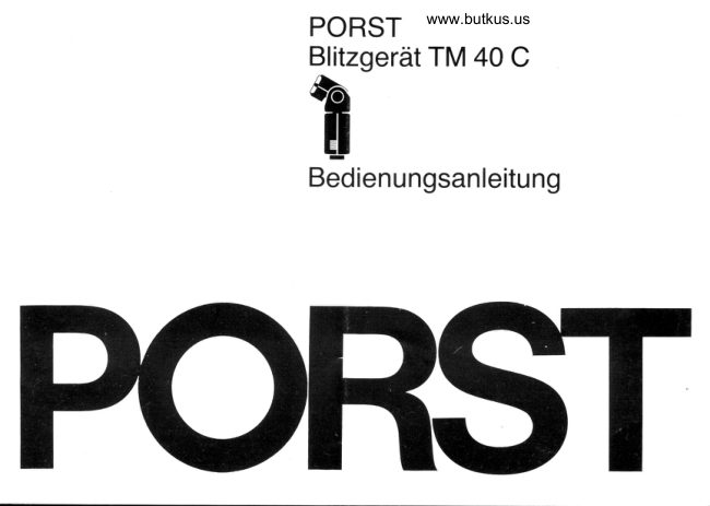 PORST Blitzgerat TM 40C manual cover