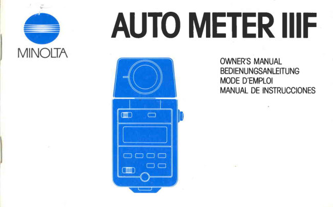 Minolta IIIF manual cover