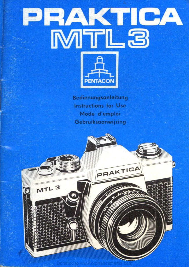 multi- Praktica MTL3 - Donated to site manual cover