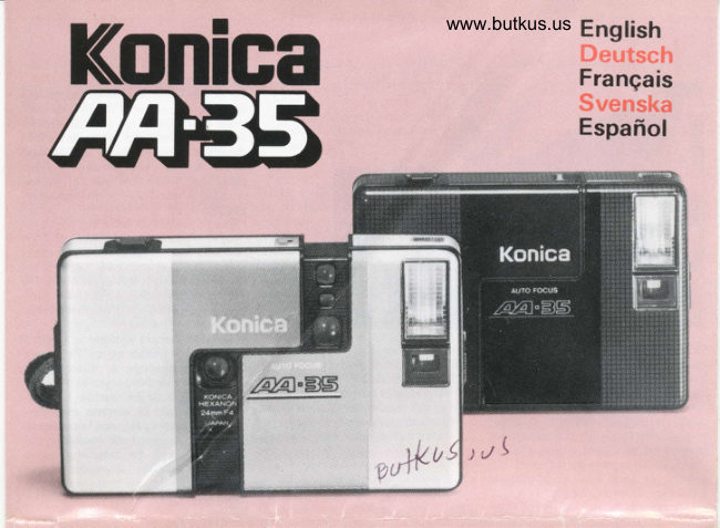 Konica Aa 35 Half manual cover