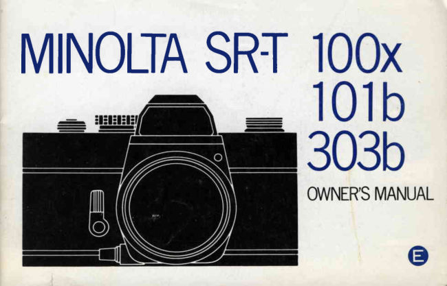 Minolta SR-T 101x / 101b 303b manual cover