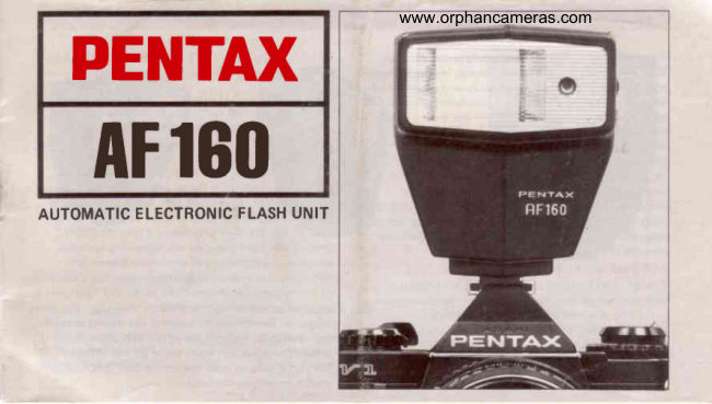 Pentax AF 160 FLASH manual cover
