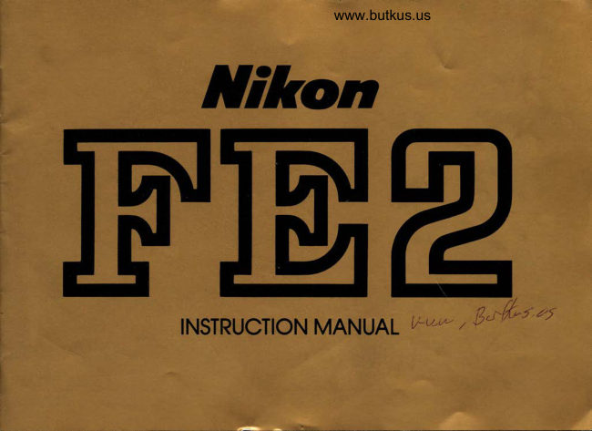 Nikon FE2 manual cover