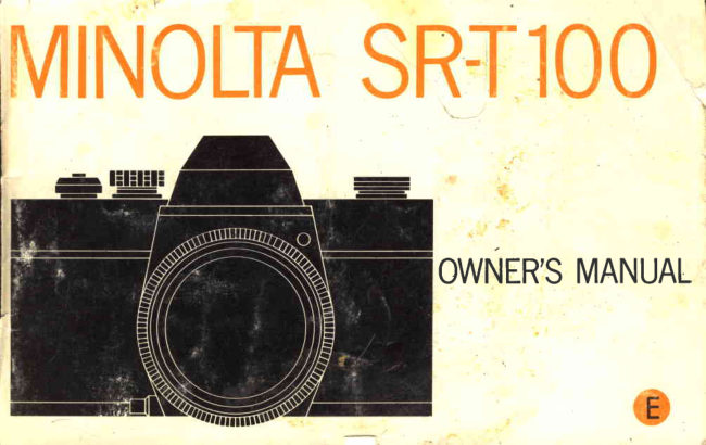 Minolta SR-T 100 manual cover