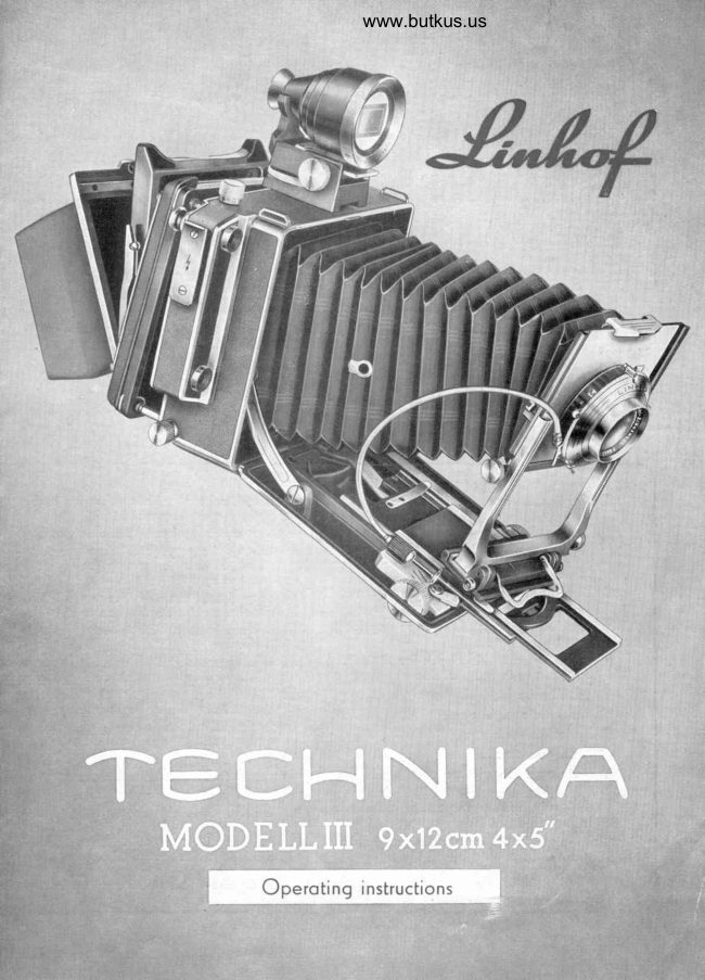 Linhof Technika Model III manual cover
