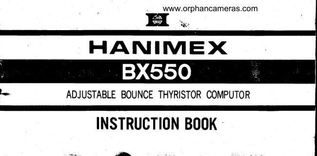 HANIMEX BX5500 Flash manual cover