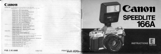 Canon Speedlite 166A manual cover