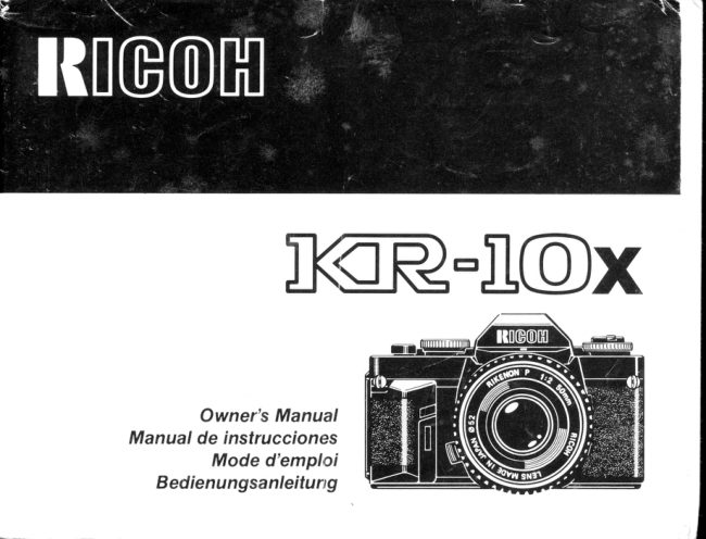 Ricoh Kr 10X manual cover