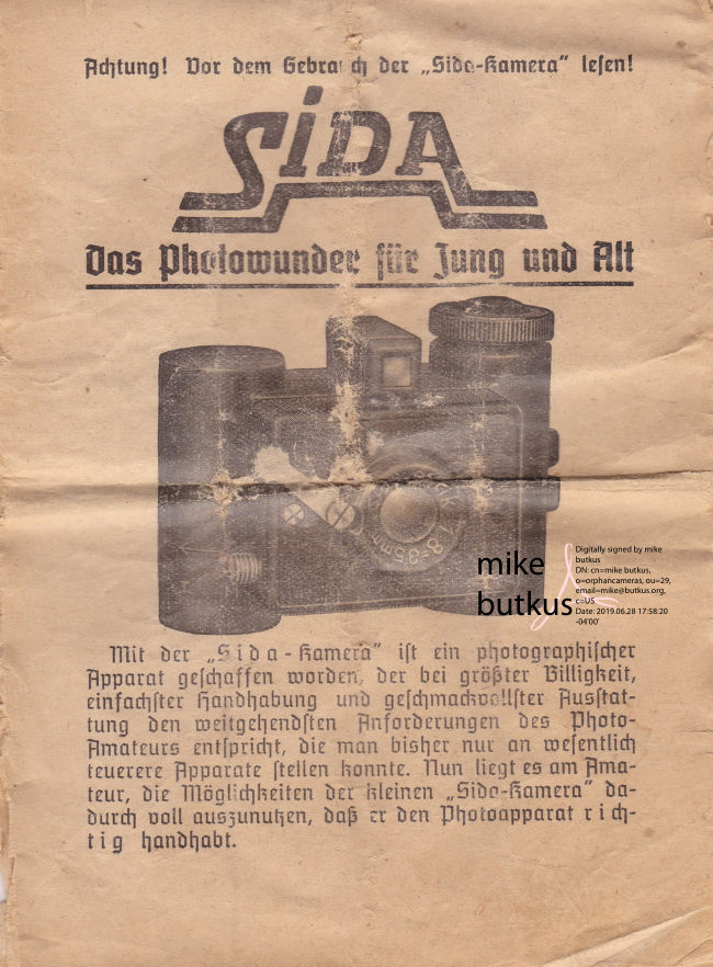 SIDA Extra manual cover