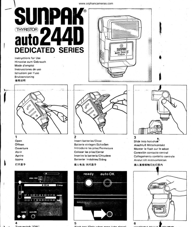 Sunpak Auto 244D manual cover
