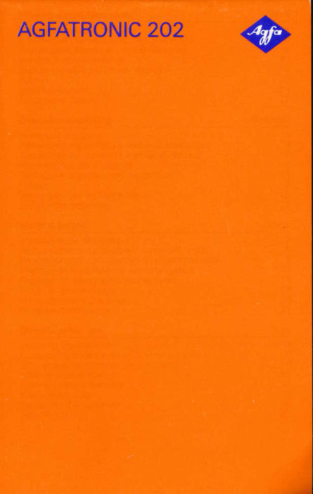 Agfa Agfatronic 202 manual cover