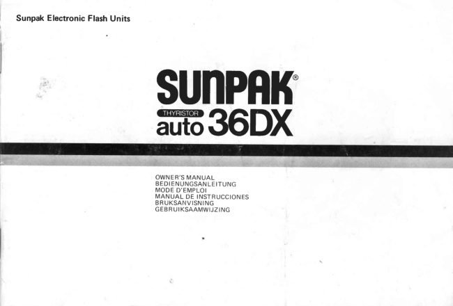 Sunpak Auto 36DX manual cover