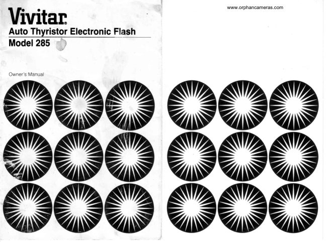 Vivitar Auto Thyristor 285 Flash manual cover