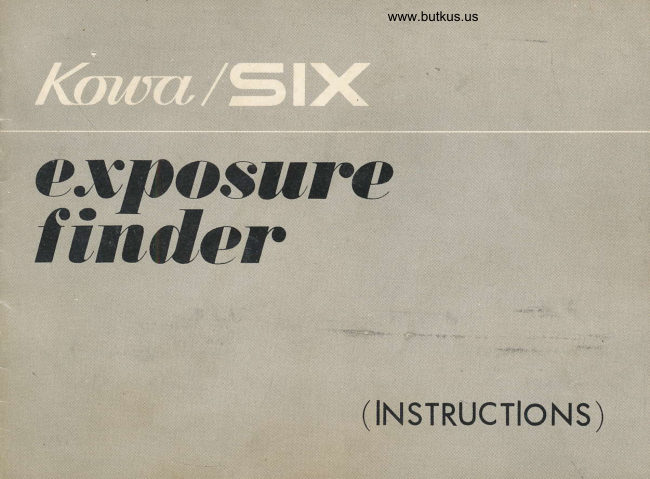 Kowa Six exposure Finder manual cover