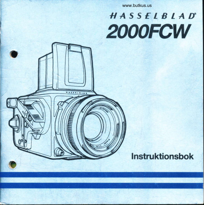 Hasselblad 2000FCW bruksanvisning manual cover
