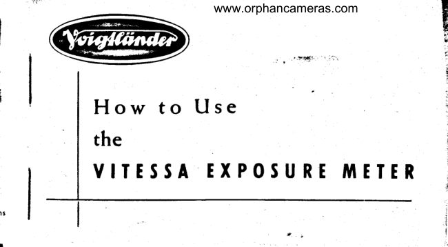 Voigtlander Vintessa Meter manual cover