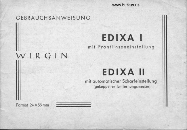 EDIXA I manual cover