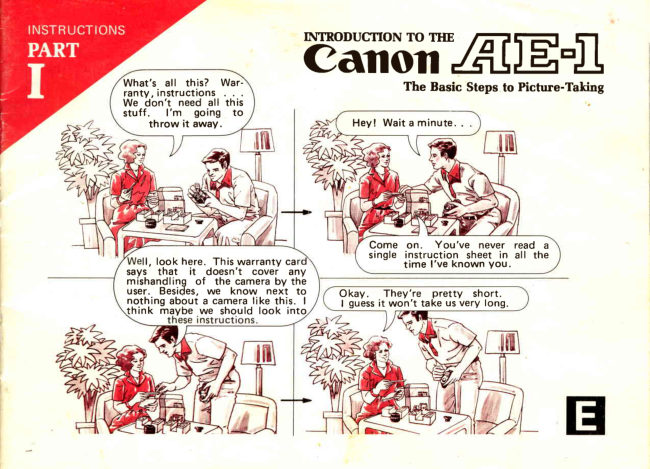 Canon AE-1 Quick Start manual cover