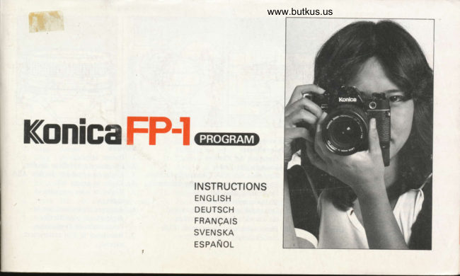 Konica Fp 1 Program manual cover