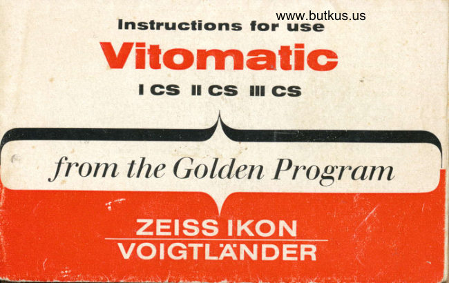 Voigtlander Vitomatic ICS - IICS - IIICS manual cover