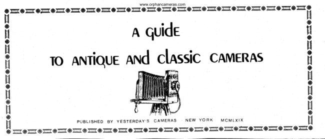 Guide to antique cameras manual cover
