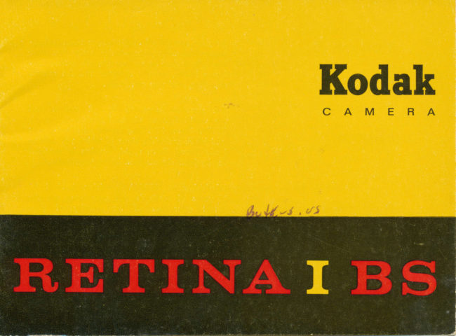 Kodak Retina I manual cover